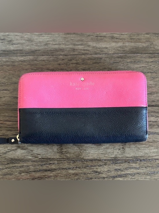 kate spade Handbags - [Kate Spade] Two-Tone Zip-Around Long Colorblock Pink & Black Designer Wallet